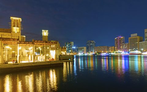Dubai Creek at night